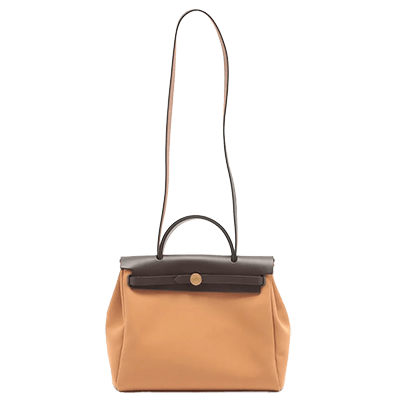 エルメス エールバッグジップPM トワルゴエラン ブラウン シルバー