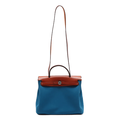 エルメス エールバッグジップPM トワルオフィシエ ブルー シルバー