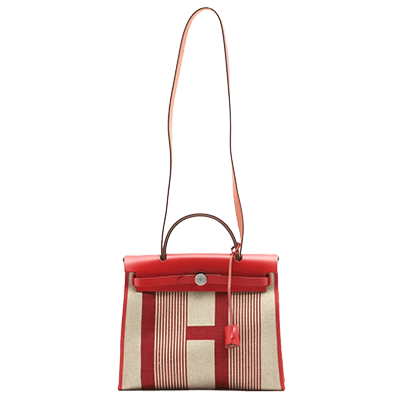 エルメス エールバッグジップPM ヴァッシュハンター ルージュピマン シルバー