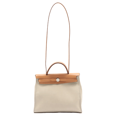 エルメス エールバッグジップPM トワルミリタリー ブラウン シルバー