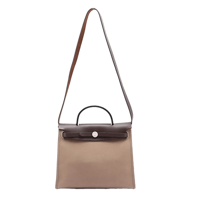 エルメス エールバッグジップPM トワルオフィシエ×ヴァッシュハンター エトゥープ シルバー