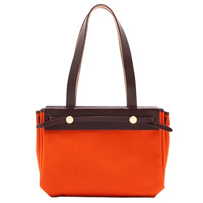 エルメス エールバッグ カバスPM トワルオフィシエ×カーフレザー トートバッグ レッド ゴールド