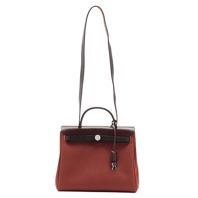 エルメス エールバッグジップPM ヴェルソ トワルミリタリー ブラック×ブラウン シルバー