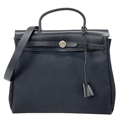 エルメス エールバッグPM 黒 トワルオフィシエ×ボックスカーフ