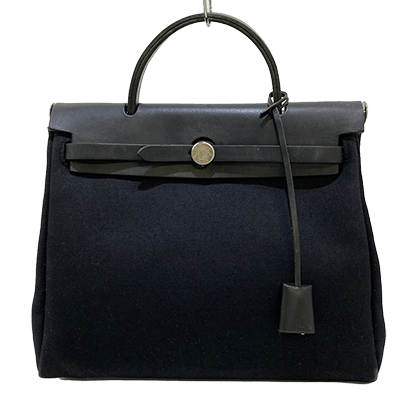 エルメス エールバッグPM 黒 トワルオフィシエ×ボックスカーフ