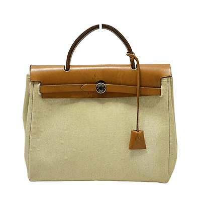 エルメス エールバッグPM ベージュ×ライトブラウン トワルアッシュ×ボックスカーフ