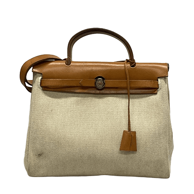 エルメス エールバッグPM アイボリー×ライトブラウン トワルアッシュ×ボックスカーフ