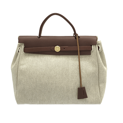 エルメス エールバッグPM アイボリー×ダークブラウン トワルアッシュ×ボックスカーフ