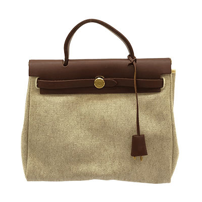 エルメス エールバッグPM アイボリー×ダークブラウン トワルアッシュ×ボックスカーフ