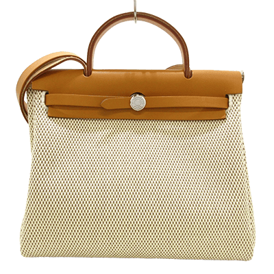 エルメス エールバッグPM アイボリー×ブラウン トワルGM×ボックスカーフ