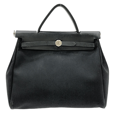 エルメス エールバッグPM 黒 トワルオフィシエ×ボックスカーフ