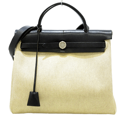 エルメス エールバッグPM 黒 トワルオフィシエ×ボックスカーフ