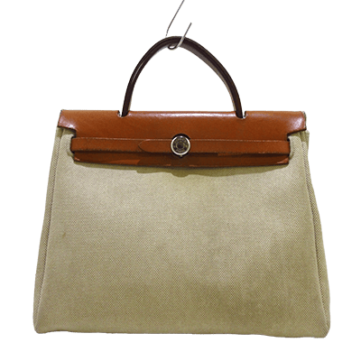 エルメス エールバッグPM アイボリー×ライトブラウン トワルオフィシエ×ボックスカーフ