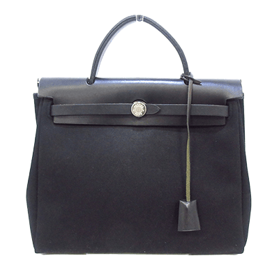 エルメス エールバッグPM 黒 トワルオフィシエ×ボックスカーフ