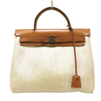 エルメス エールバッグPM アイボリー×ブラウン トワルアッシュ×ボックスカーフ