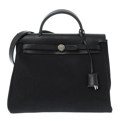 エルメス エールバッグPM 黒 トワルオフィシエ×ボックスカーフ