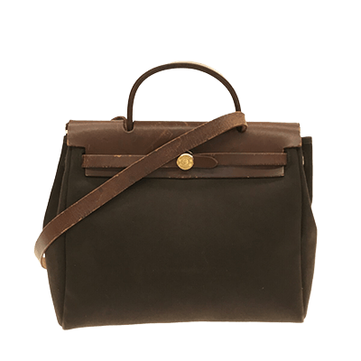 エルメス エールバッグPM ブラウン×ナチュラル トワルオフィシエ×ボックスカーフ