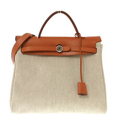 エルメス エールバッグPM アイボリー×ブラウン トワルアッシュ×ボックスカーフ