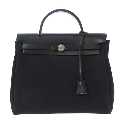 エルメス エールバッグPM 黒 トワルオフィシエ×ボックスカーフ