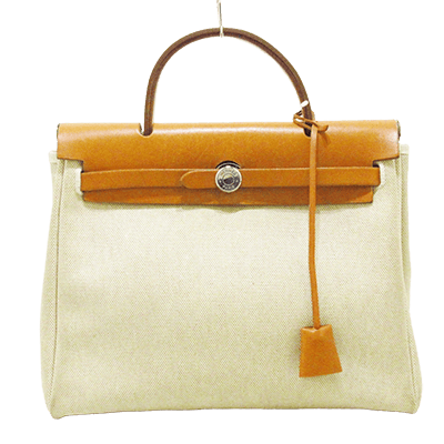 エルメス エールバッグPM ベージュ×ライトブラウン トワルアッシュ×ボックスカーフ