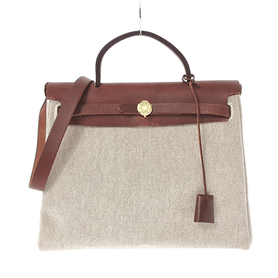 エルメス エールバッグPM ベージュ×ダークブラウン トワルオフィシエ×ボックスカーフ