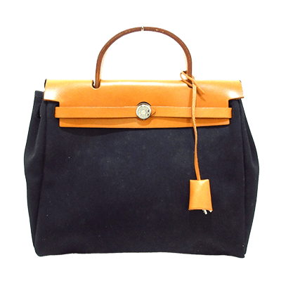 エルメス エールバッグPM 黒×ライトブラウン トワルオフィシエ×ボックスカーフ