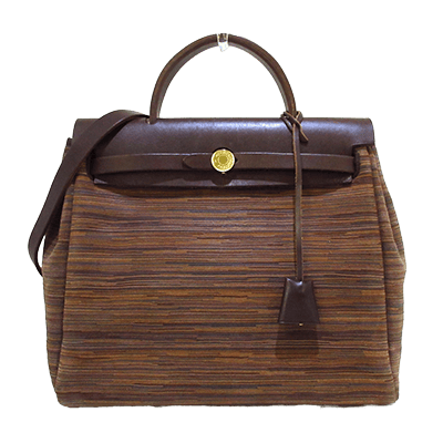 エルメス エールバッグPM ライトブラウン×ダークブラウン×マルチ ヴィブラート×ボックスカーフ