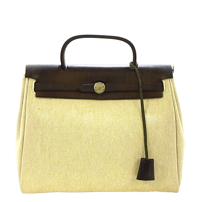 エルメス エールバッグPM アイボリー×黒 トワルアッシュ×ボックスカーフ