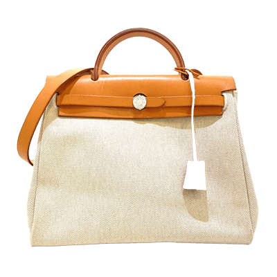 エルメス エールバッグPM アイボリー×ブラウン トワルアッシュ×レザー