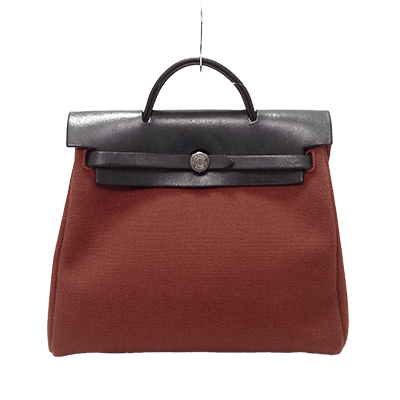 エルメス エールバッグPM ダークブラウン×黒 トワルオフィシエ×ボックスカーフ