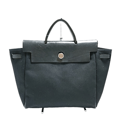 エルメス エールバッグPM 黒 トワルオフィシエ×ボックスカーフ