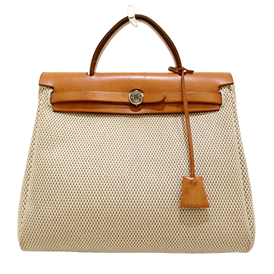 エルメス エールバッグPM アイボリー×ブラウン トワルGM×ボックスカーフ