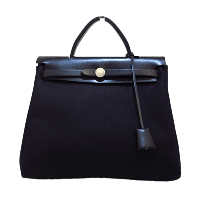 エルメス エールバッグPM 黒 トワルオフィシエ×ボックスカーフ