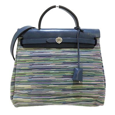 エルメス エールバッグPM ブルー×マルチ ヴィブラート×ボックスカーフ