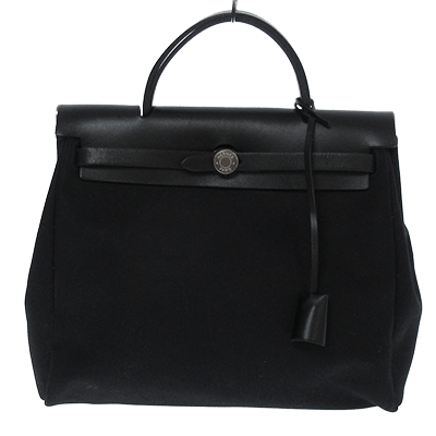 エルメス エールバッグPM 黒 トワルオフィシエ×ボックスカーフ