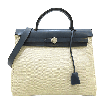 エルメス エールバッグPM ダークネイビー×ネイビー×ベージュ トワルアッシュ×ボックスカーフ