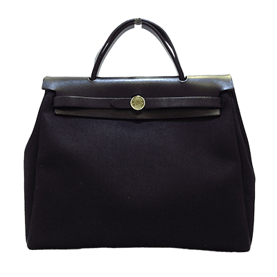 エルメス エールバッグPM 黒 トワルオフィシエ×ボックスカーフ