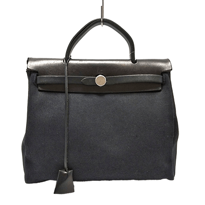 エルメス エールバッグPM 黒 トワルオフィシエ×ボックスカーフ