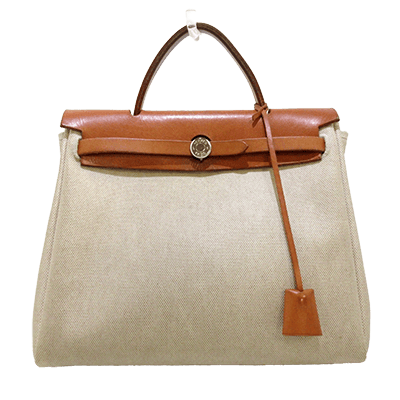 エルメス エールバッグPM アイボリー×ブラウン トワルアッシュ×レザー