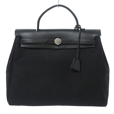 エルメス エールバッグPM 黒 トワルオフィシエ×ボックスカーフ