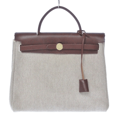 エルメス エールバッグPM アイボリー×ブラウン トワルアッシュ×ボックスカーフ