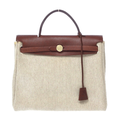 エルメス エールバッグPM アイボリー×ブラウン トワルアッシュ×ボックスカーフ