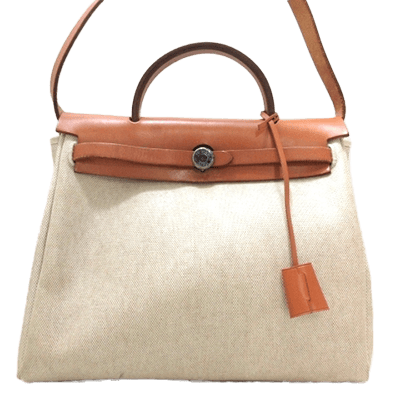 エルメス エールバッグPM ベージュ×ブラウン トワルアッシュ×ボックスカーフ