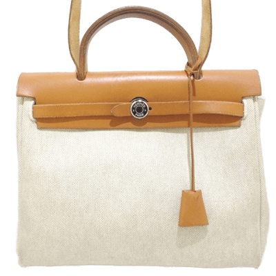 エルメス エールバッグPM アイボリー×ブラウン トワルアッシュ×ボックスカーフ