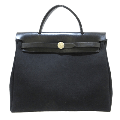 エルメス エールバッグPM 黒 トワルオフィシエ×ボックスカーフ