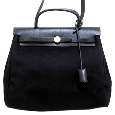 エルメス エールバッグPM 黒 トワルオフィシエ×ボックスカーフ