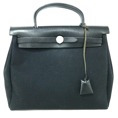 エルメス エールバッグPM 黒 トワルオフィシエ×ボックスカーフ