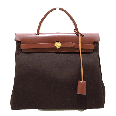 エルメス エールバッグPM ダークブラウン×ブラウン トワルオフィシエ×ボックスカーフ