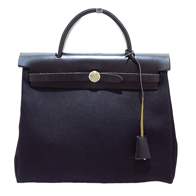 エルメス エールバッグPM 黒 トワルオフィシエ×ボックスカーフ