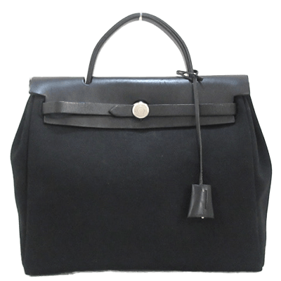 エルメス エールバッグPM 黒 トワルオフィシエ×ボックスカーフ